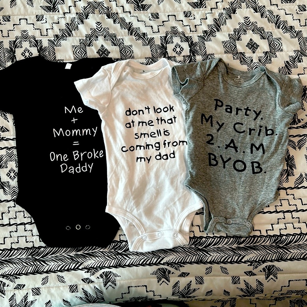 3 infant onesies